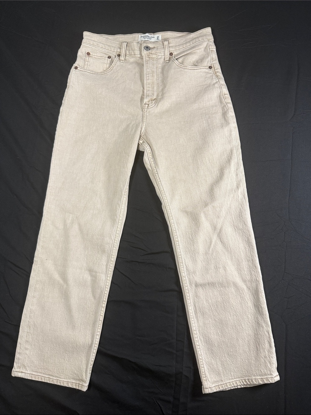 Abercrombie & Fitch Women's Cream Ankle Crop Jeans Size 28 6 Short Preppy